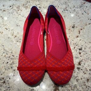 Rothy's Red and Pink Knit Ballet Flats